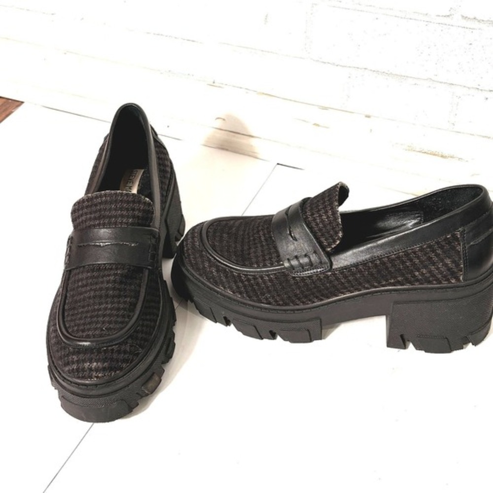 Steve Madden Beth Platform Chunky Loafers Size 11 Plaid Academia Preppy 90s Y2K - Picture 3 of 10